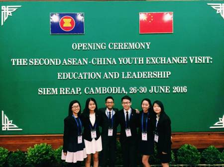 Some of the Singaporean delegates at the Opening Ceremony